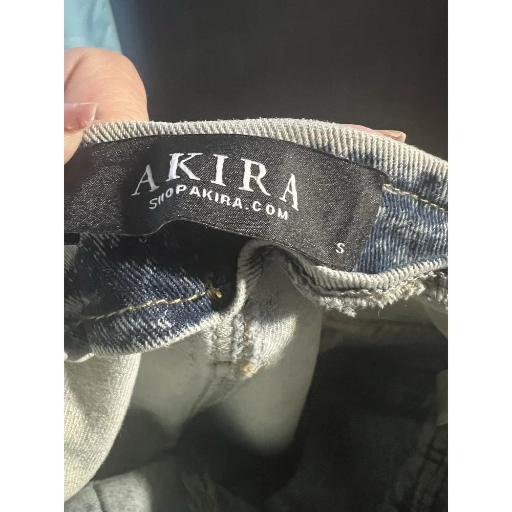 Akira Jeans Women‎ sz Small blue TOO COOL CARGO HIGH WAISTED punk grung